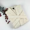 Jacquard flowery bathrobe